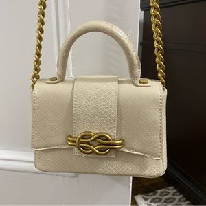Beige Snakeskin Crossbody Bag